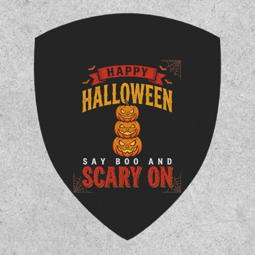 Halloween Scary Pumpkin Retro Design Patch