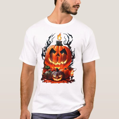 Halloween Scary Pumpkin T_Shirt