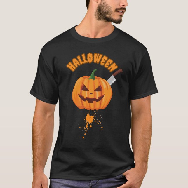 Halloween Scary Pumpkin T-Shirt (Front)