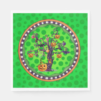 Halloween Scary Pumpkin Tree Napkins
