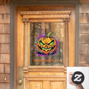 Halloween Scary Pumpkin Window Cling