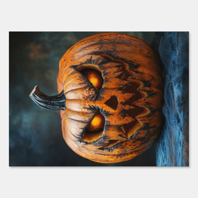 Halloween Scary Pumpkin Yard Sign (Front)