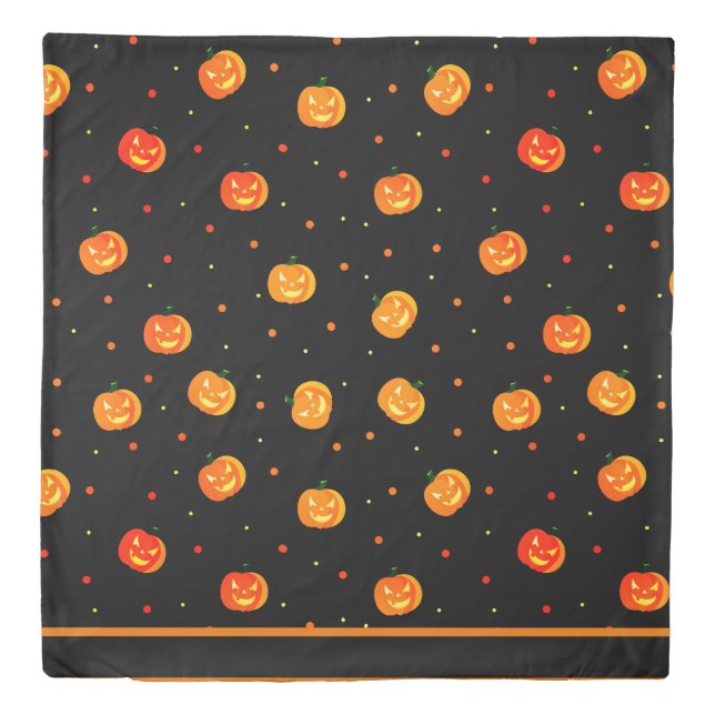 Halloween Scary Pumpkins Jack-o'-Lantern Pattern Duvet Cover (Front)