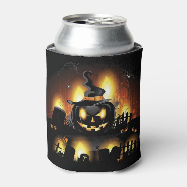Halloween - Scary Pumpkins w/Hat Can Cooler (Can Front)