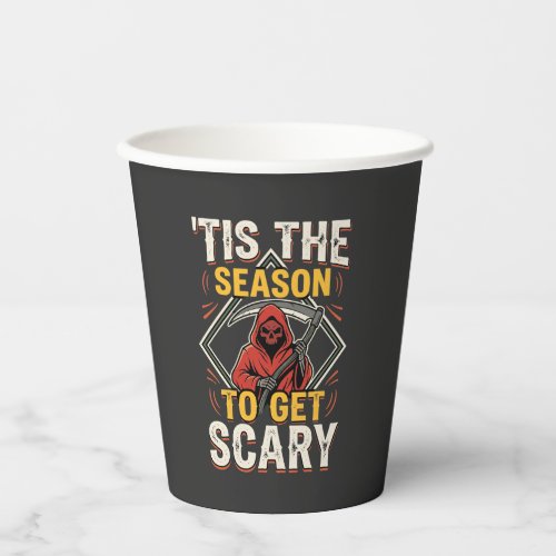 Halloween Scary Reaper Vintage Design Paper Cups