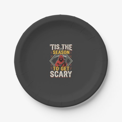 Halloween Scary Reaper Vintage Design Paper Plates
