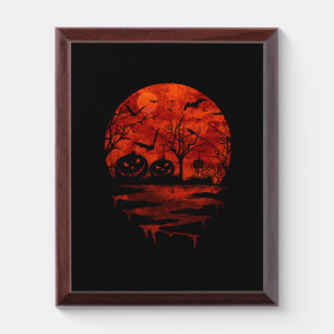 HALLOWEEN SCARY RED MOON AWARD PLAQUE