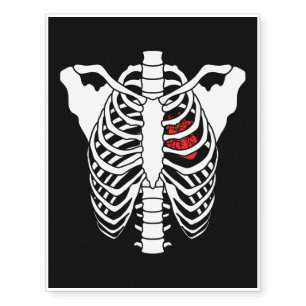 Halloween Scary Rib Cage Skeleton Costume Temporary Tattoos