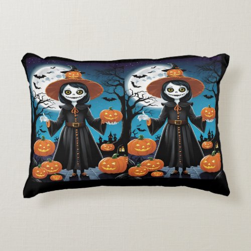 Halloween Scary scarecrow  Accent Pillow