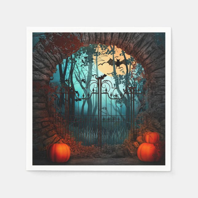 Halloween Scary Scene (2) Napkins (Front)