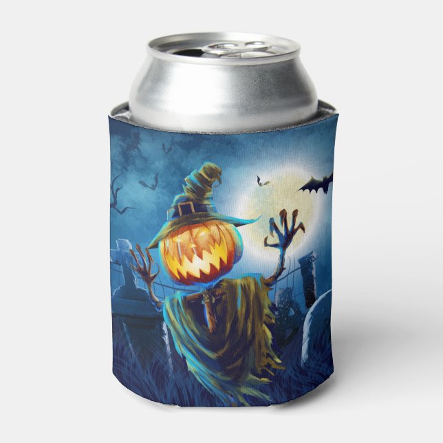Halloween Scary Scene (5) Pumpkin Can Cooler (Can Front)