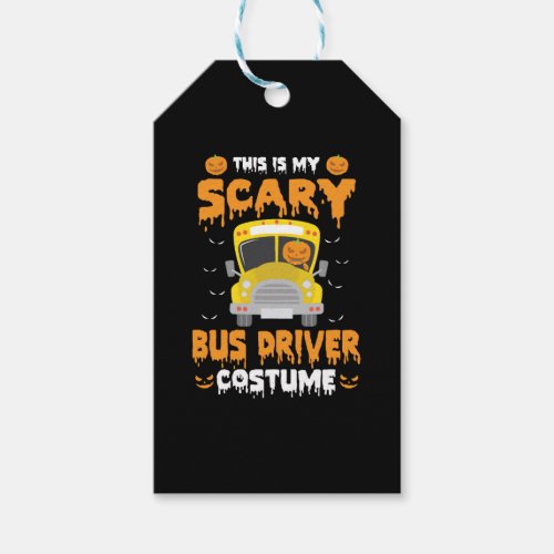 Halloween Scary School Bus Driver Costume Gift Gift Tags
