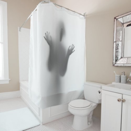 Halloween Scary Silhouette Mouth Shower Curtain