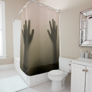 Halloween Scary Silhouette Two Hand Shower Curtain
