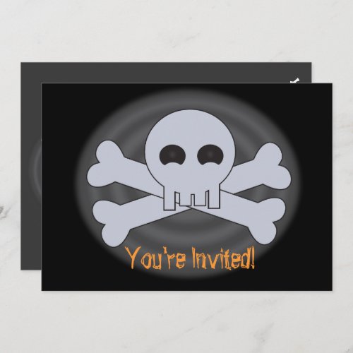 Halloween Scary Skull and Bones Invitations