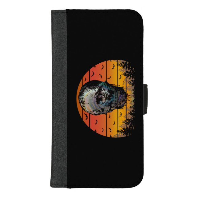 HALLOWEEN SCARY SKULL iPhone WALLET CASE (Front)