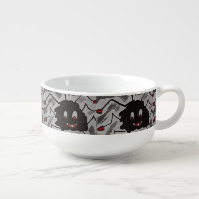 Halloween Scary Spider Soup Mug (Left)