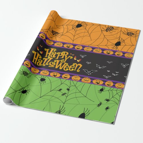 Halloween Scary Spider Webs Wrapping Paper