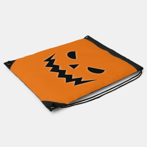 Halloween Scary Spooky Jack O Lantern Pumpkin Face Drawstring Bag