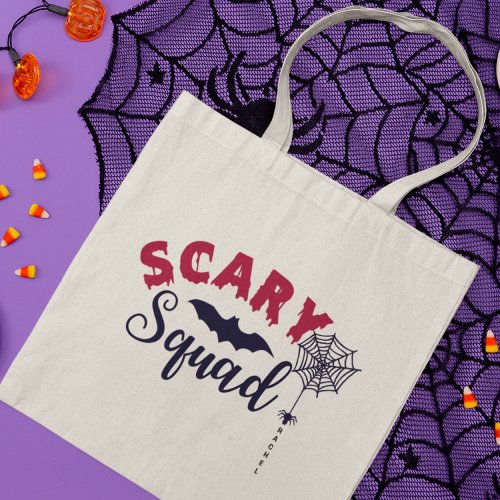 Halloween Scary Squad Personalized Name Tote Bag