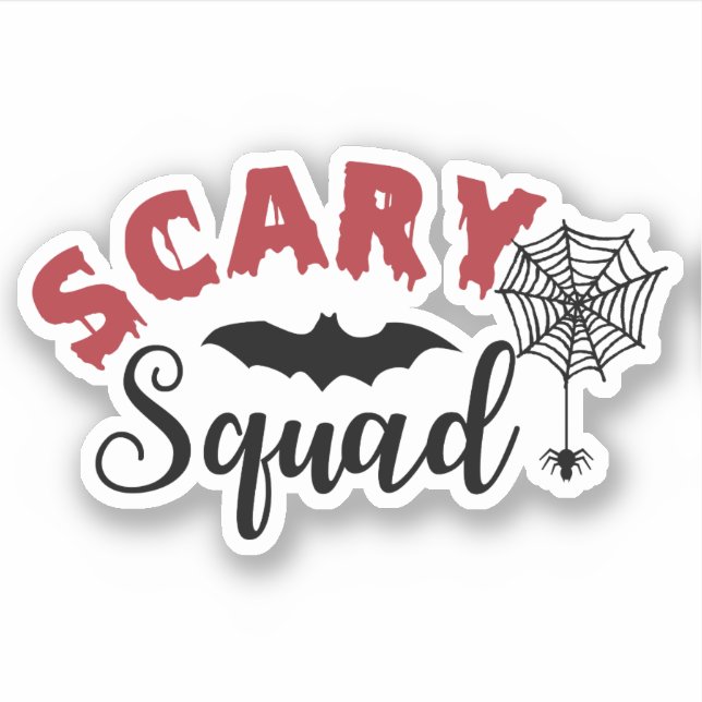 Halloween Scary Squad Spider Web Bat Sticker (Front)