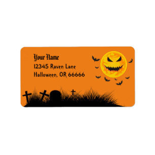 Halloween Scary Sun Graveyard Label