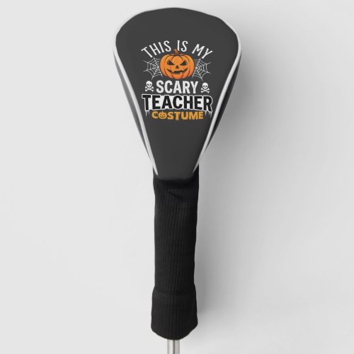 Halloween Scary Teacher Costume Pumpkin Design Golf Head Cover