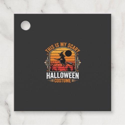 Halloween Scary Vintage Witch Costume Design Favor Tags