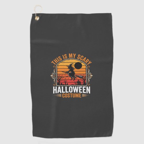 Halloween Scary Vintage Witch Costume Design Golf Towel