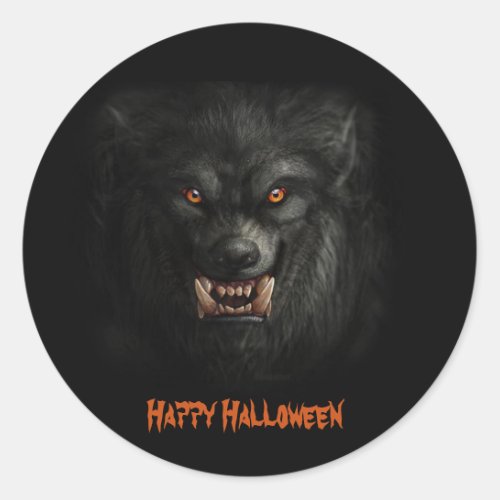 Halloween Scary Werewolf   Classic Round Sticker