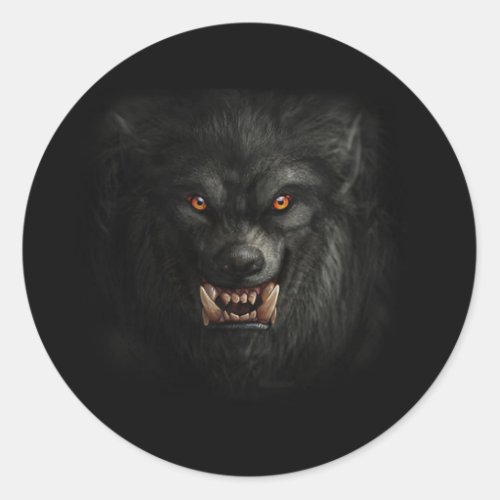 Halloween Scary Werewolf   Classic Round Sticker