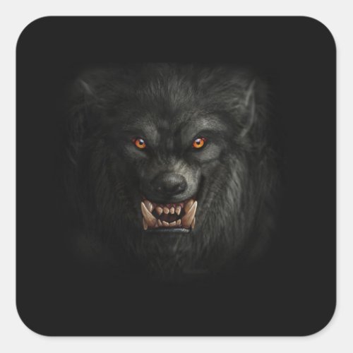 Halloween Scary Werewolf  Square Sticker