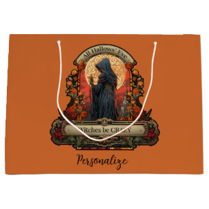 Halloween Scary Witch Funny Quote Personalized Large Gift Bag