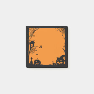 Halloween Scene Black Orange Post-it Notes