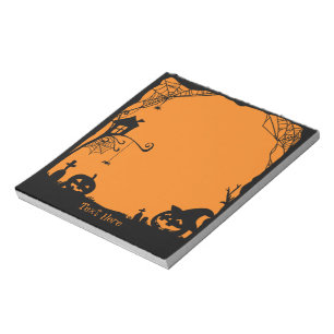 Halloween Scene Black Orange Post-it Notes