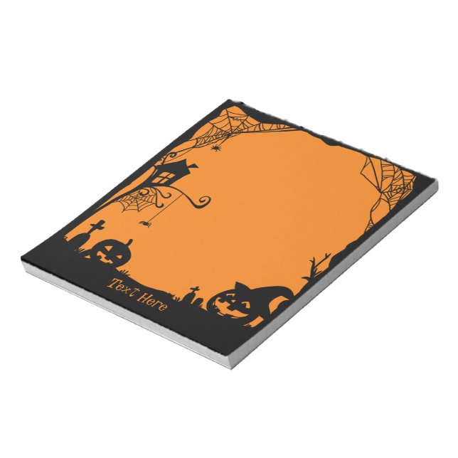 Halloween Scene Black Orange Post-it Notes (Rotated)