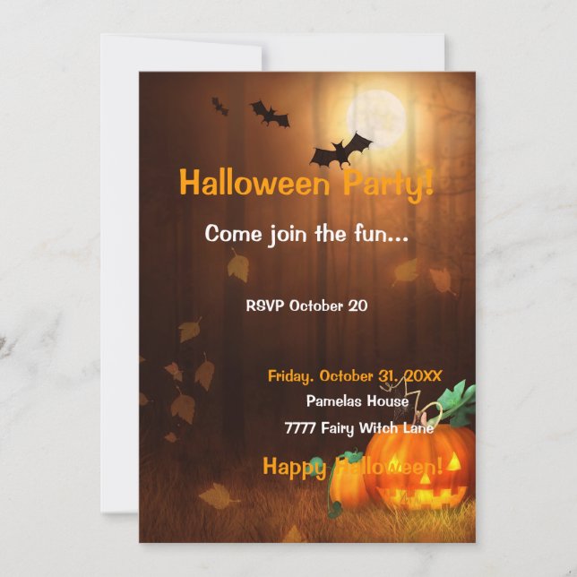 Halloween Scene Invitation (Front)
