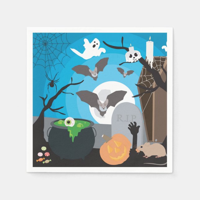 Halloween Scene Napkins (Front)