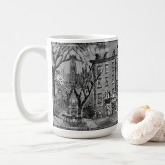 Halloween Scene on Coffee Mug