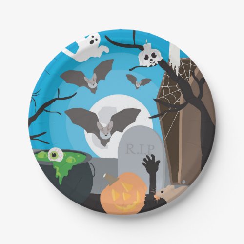 Halloween Scene Paper Plates