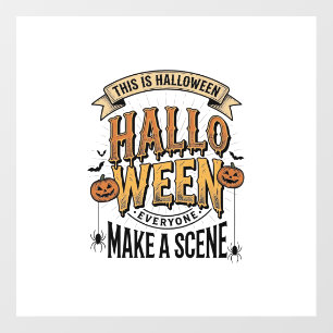 Halloween Scene Shirt Vintage Engraving Pumpkin De Floor Decals
