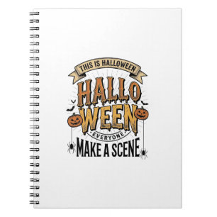 Halloween Scene Shirt Vintage Engraving Pumpkin De Notebook