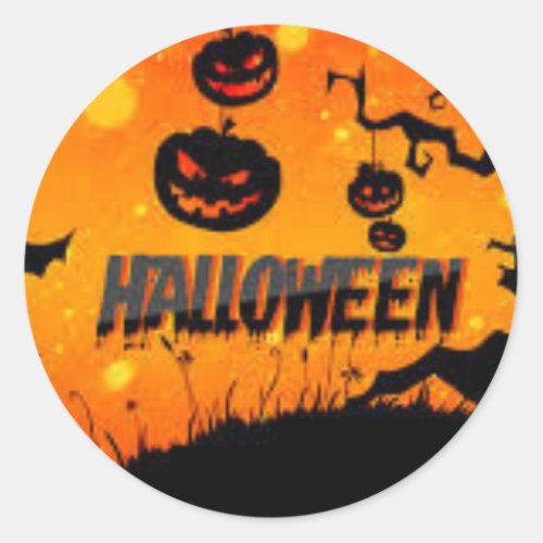 Halloween scene sticker