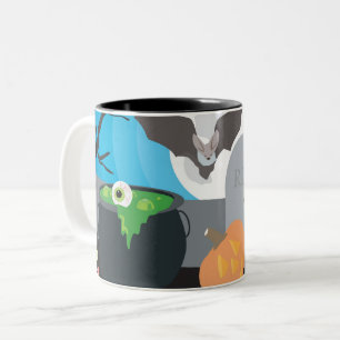 Halloween Scene Two-Tone Coffee Mug