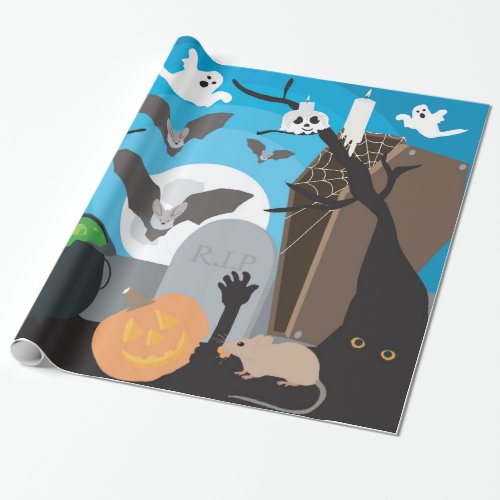 Halloween Scene Wrapping Paper