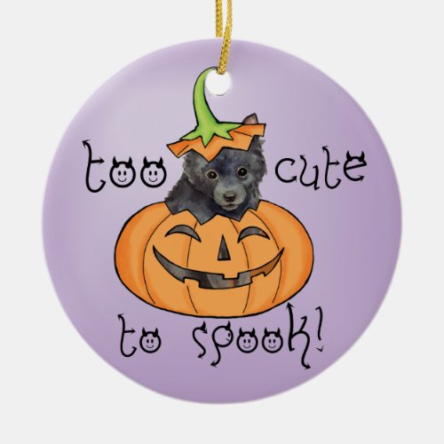 Halloween Schipperke Ceramic Ornament