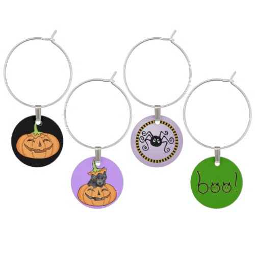 Halloween Schipperke Wine Glass Charm