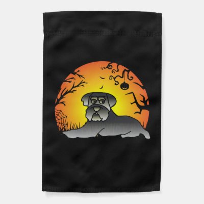 Halloween Schnauzer Dog Lover T-shirt Garden Flag