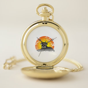 Halloween Schnauzer Dog Lover T-shirt Pocket Watch