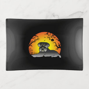 Halloween Schnauzer Dog Lover T-shirt Trinket Tray